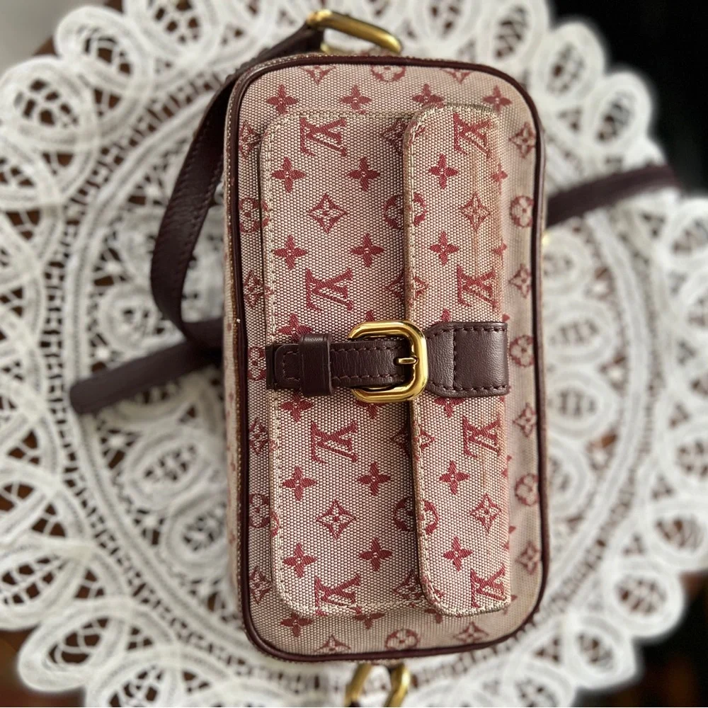 Authentic Louis Vuitton LV Shoulder Bag Juliette Red Monogram Minilin - Picture 7 of 15